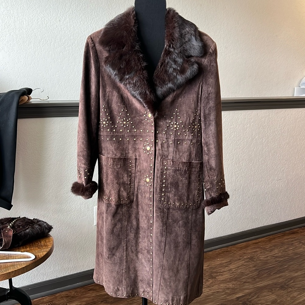 Willi Smith Leather & Rabbit Fur Jacket & Matching Bag.